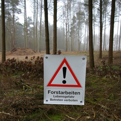 Absperrbanner F.Forst+Baumfällung - Orange - Baden