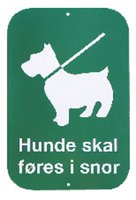 Skilt Hunde skal føres i snor