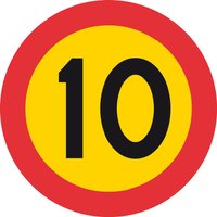 Förbudsmärke - Begränsad hastighet