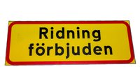 Skylt Ridning förbjuden