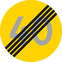 Hastighetsskylt - Tillfällig hastighetsbegränsning upphör