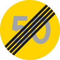 Hastighetsskylt - Tillfällig hastighetsbegränsning upphör