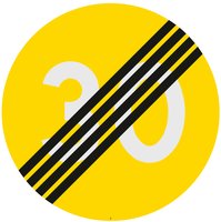 Hastighetsskylt - Tillfällig hastighetsbegränsning upphör