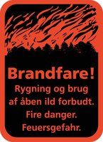 Skilt – Brandfare!