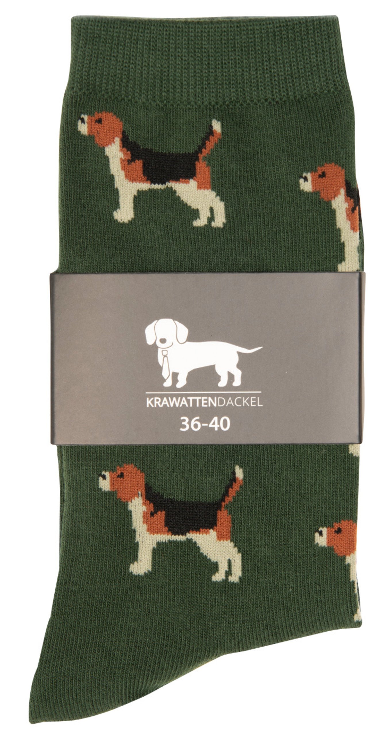 Krawattendackel Socken mit Beagle