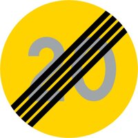 Hastighetsskylt - Tillfällig hastighetsbegränsning upphör