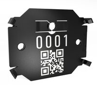 Signumat Kunststoffplättchen Arbo Tag Barcode Black mit Alunägeln