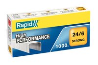 Hæfteklammer Rapid Strong 24/6 galvaniseret, æsker á 1000 stk