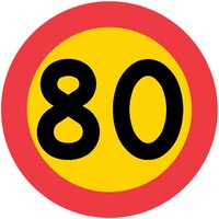 Förbudsmärke - Begränsad hastighet