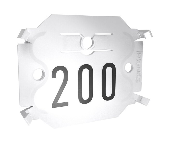 Signumat Kunststoffplättchen Arbo Tag Typ 08 Resistant White mit Stahlnägeln, Beschriftung fix