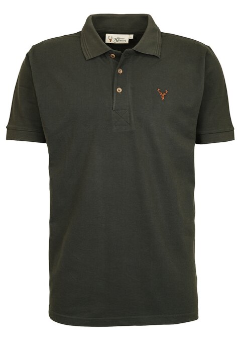 Hubertus Poloshirt mit Hirschstick