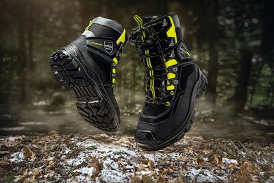 Produktbild von Lupriflex Hunter Low Schnittschutzstiefel 2-in-1 – 20 M/s, Rindleder, Schwarz, Forst