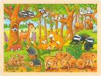 Einlegepuzzle Tierkinder im Wald