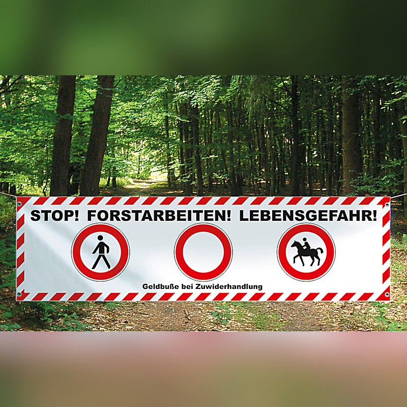 Absperrbanner Forstarbeiten Deutschland