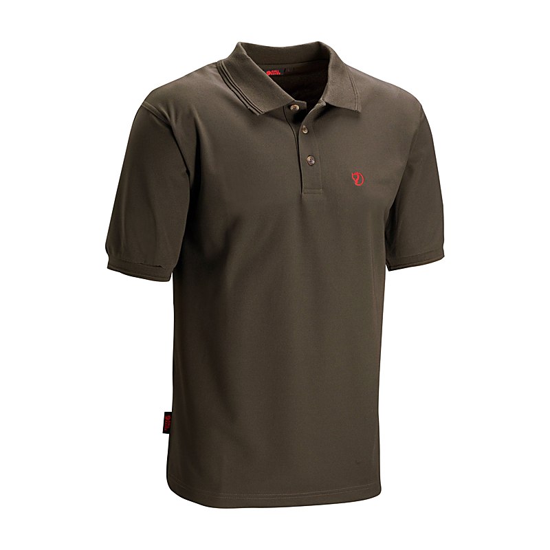 Fjällräven Polohemd Crowley Piqué, dark olive, Größe 3XL