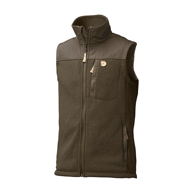 Fjällräven Herren-Fleeceweste Buck, dark olive, Größe L