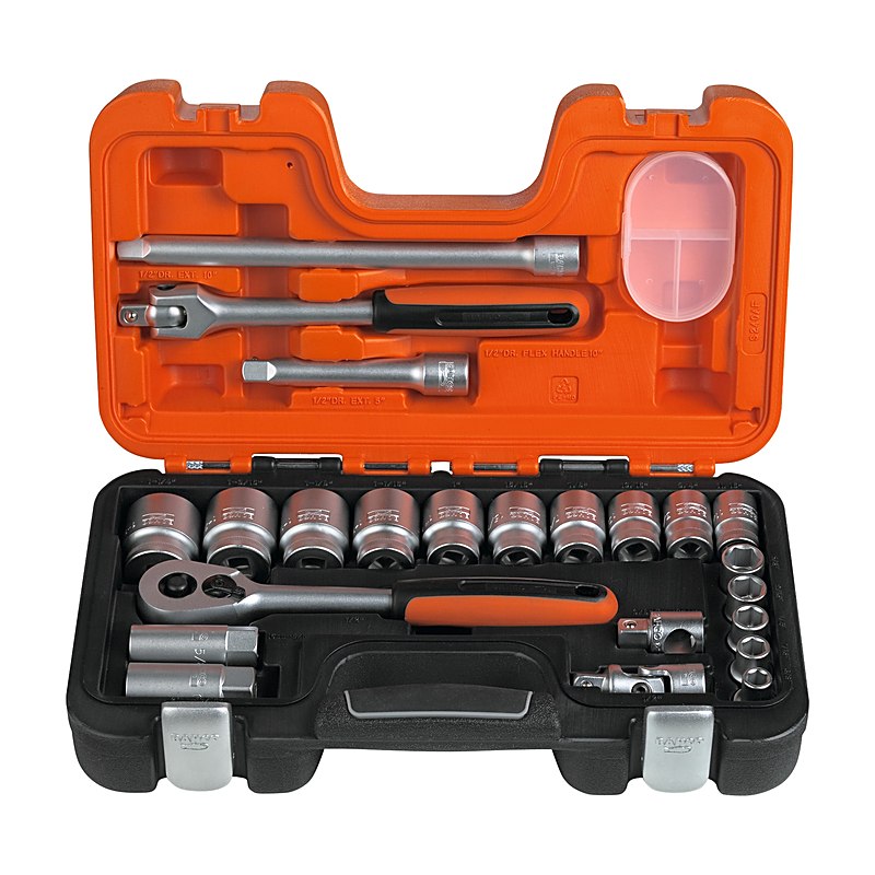 Bahco Steckschlüsselsatz zöllig 1/2" – 23 Teile
