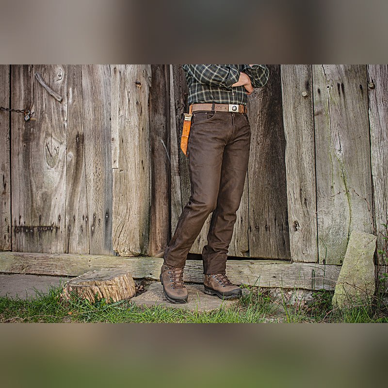 Herren-Lederjeans Buffalo, braun, Größe 38