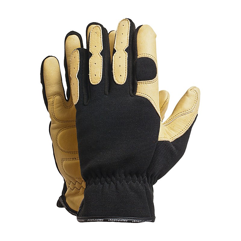 Profiforest Handschuhe Antivibration, schwarz-gelb, Größe 10