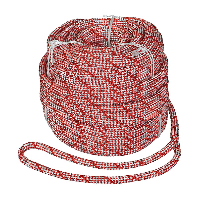 Teufelberger Arbeitsseil Sirius Bull Rope mit Spleiß, rot-weiß, 30 kN, 12 mm, 50 m