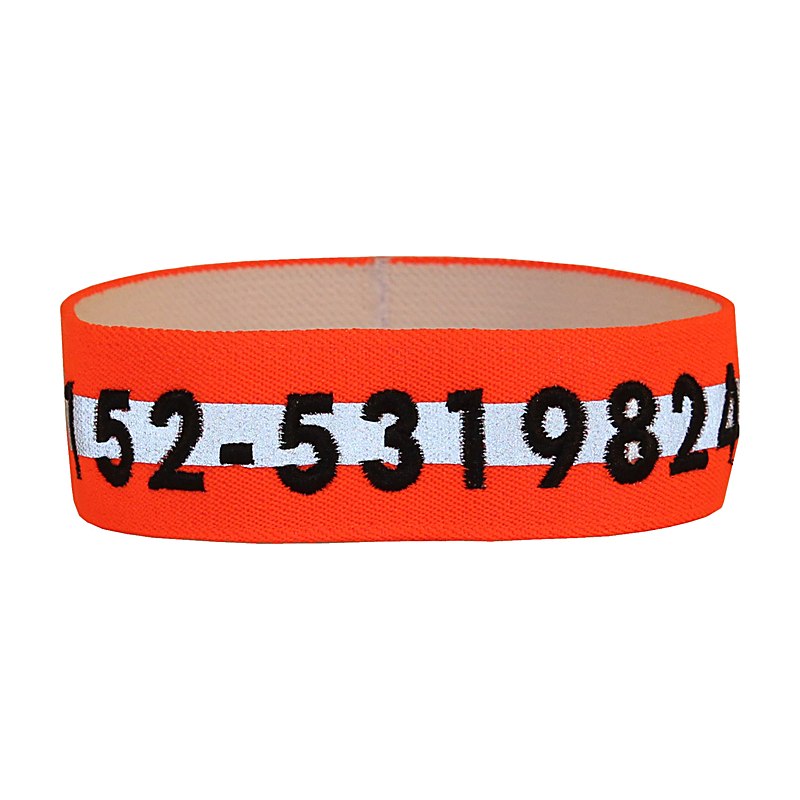Schmale bestickte Signalhalsung, neonorange, Größe 22 cm