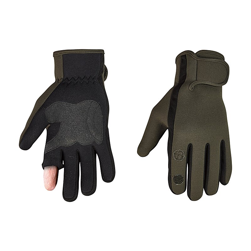 Percussion Jagdhandschuhe Neopren, grün, Größe L