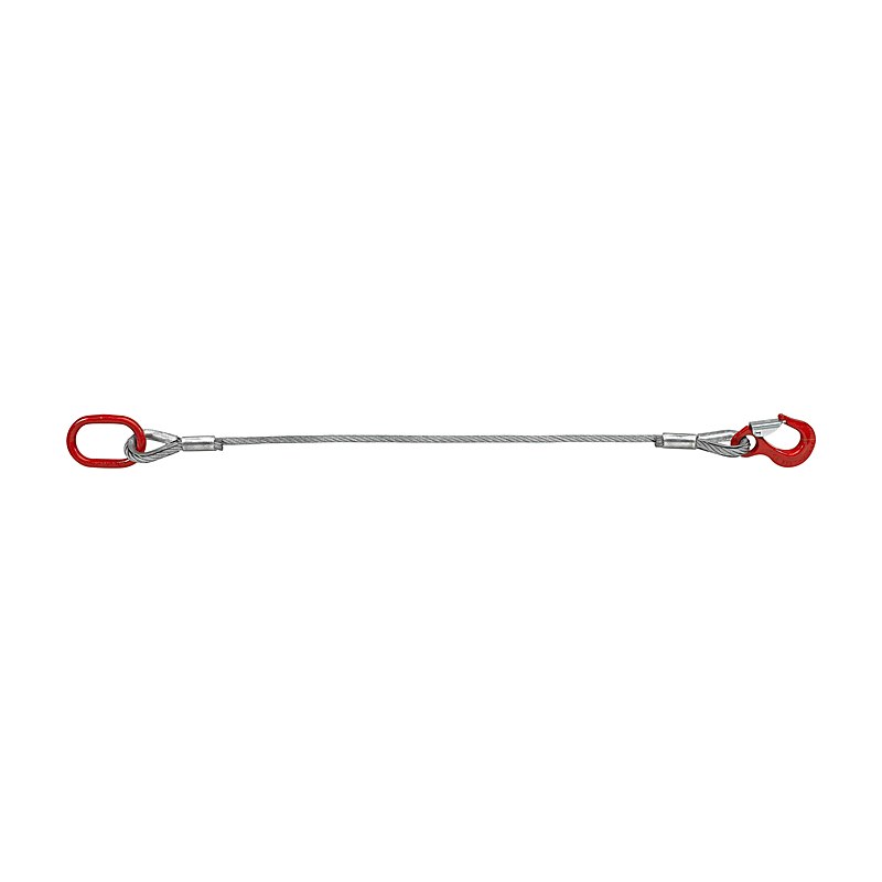 Nordforest Drahtseilstropp mit Sika-Haken und Stahlring 10 mm, 1 m