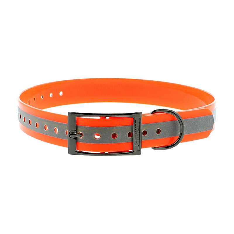 Canihunt Hundehalsung mit Reflexstreifen, neonorange