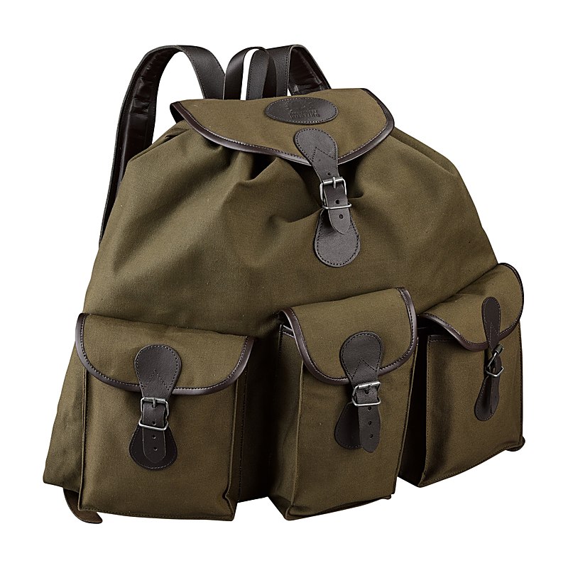 Nordforest Hunting Leinenrucksack mit Lederapplikationen, grün