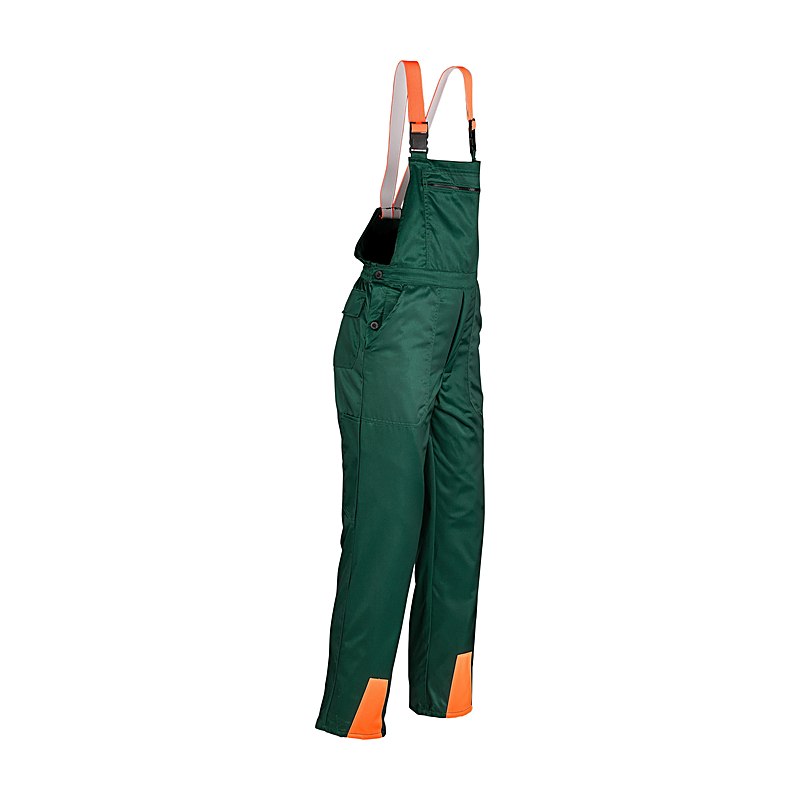 Profiforest Schnittschutz-Latzhose Classic, grün-orange, Größe 102