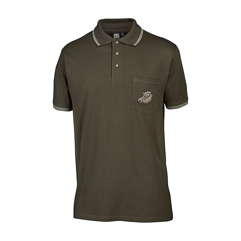 OS-Trachten Herren-Poloshirt, oliv, Größe 3XL