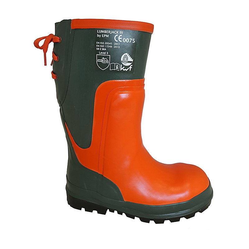 Ducatex Schnittschutz-Gummistiefel Lumberjack III, orange-green, Größe 37
