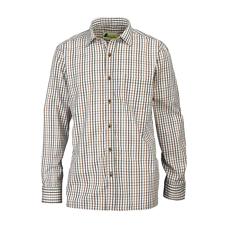 Skogen Herren-Langarmhemd, brown-beige, Größe 39