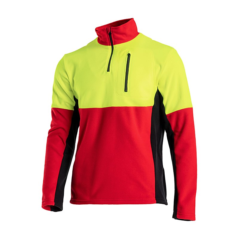 Profiforest Polar Visible Fleece-Shirt, rot-gelb, Größe L