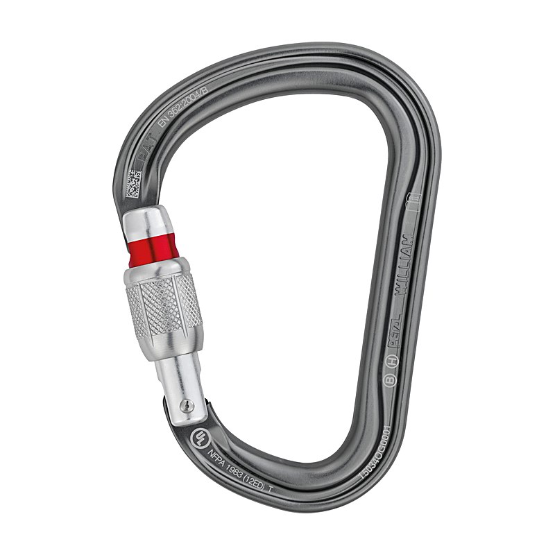 Petzl Karabiner William Screw-Lock, grau