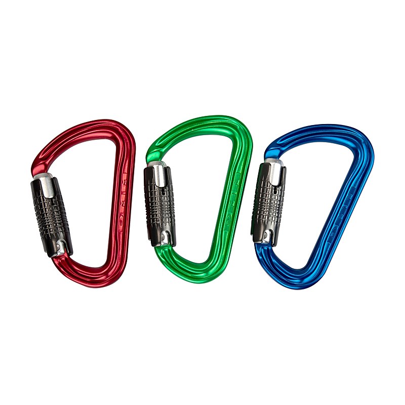 Karabiner Shadow Locksafe, Alu, Colourpack à 3 Stück, blau/rot/grün