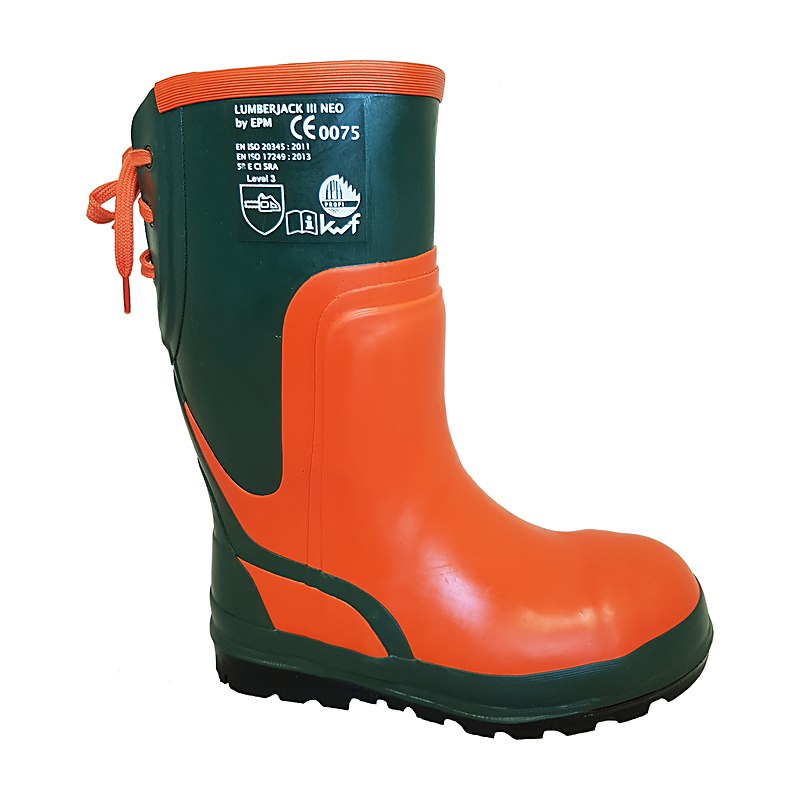 Ducatex Schnittschutz-Gummistiefel Lumberjack III Neo, orange-green, Größe 37