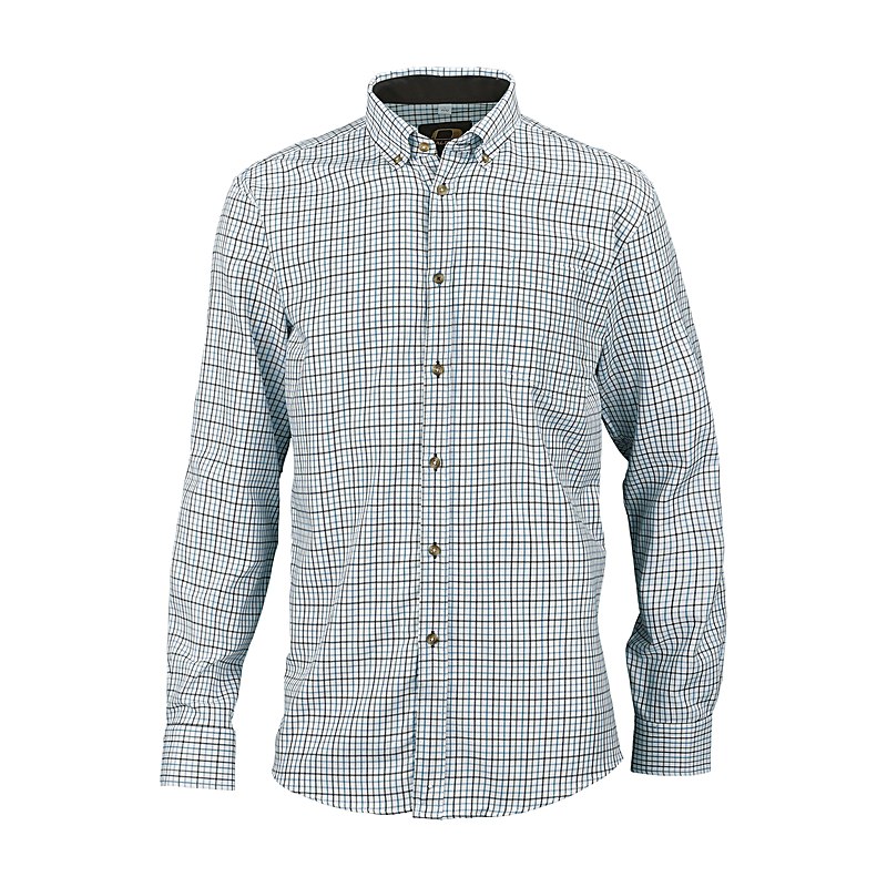 Baleno Herren-Langarmhemd Berkley, check sand-blue, Größe S
