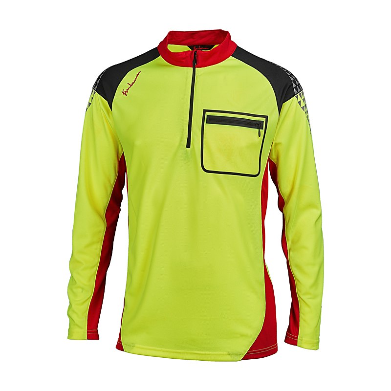 Timbermen Funktionsshirt Langarm, rot-gelb, Größe L