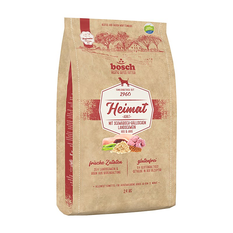 Bosch Heimat Hundefutter Adult mit Schwäbisch-Hällischem Landschwein, Größe 2,4 kg