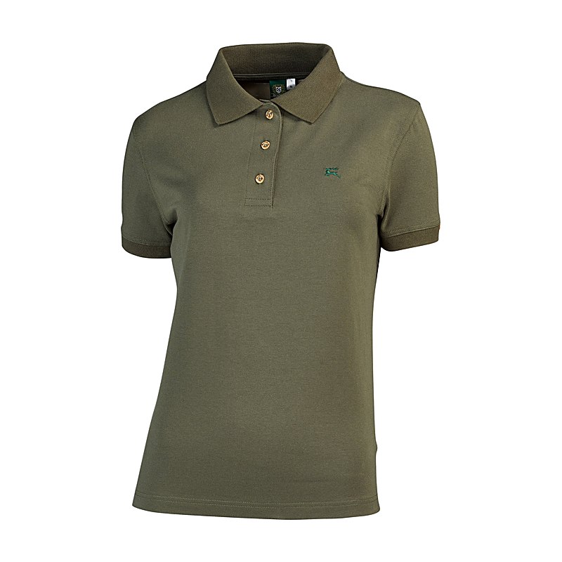 OS-Trachten Damen-Poloshirt, oliv, Größe L