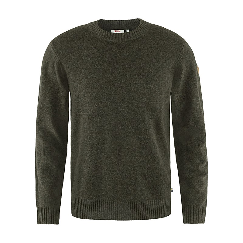 Fjällräven Herren-Rundhals-Pullover Övik, dark olive, Größe 3XL