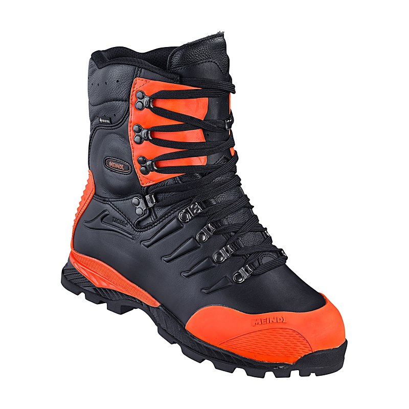 Meindl Schnittschutzstiefel Timber Pro GTX, schwarz-orange, Größe 39