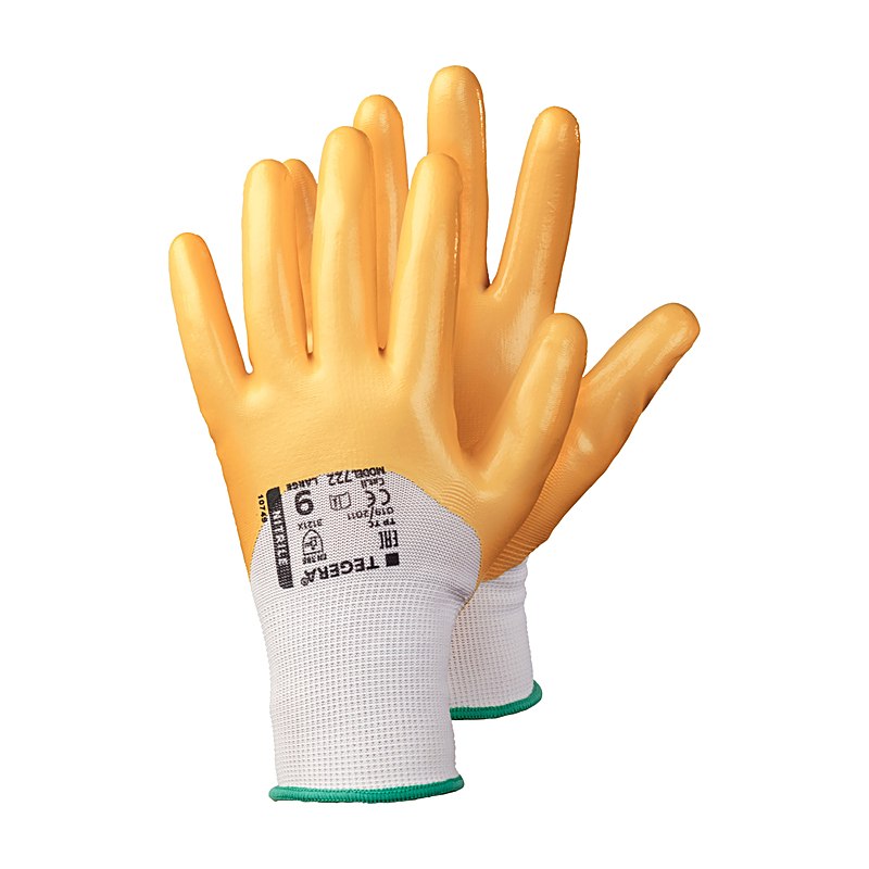 Tegera Allroundhandschuhe 722, gelb-weiß, Größe 10