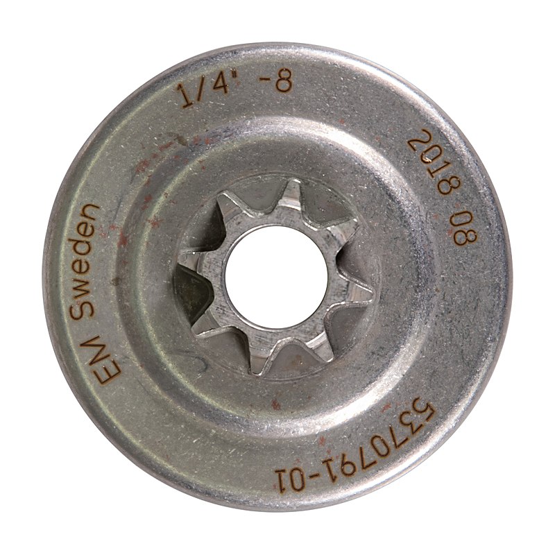 Husqvarna Sternkettenrad komplett mit Nadellager und Getriebe 1/4", 8 Zähne