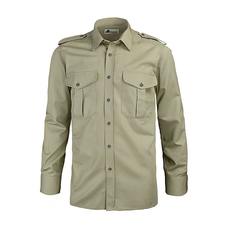 Skogen Herren-Forstdiensthemd Slim Fit, Langarm, schilf, Größe 39