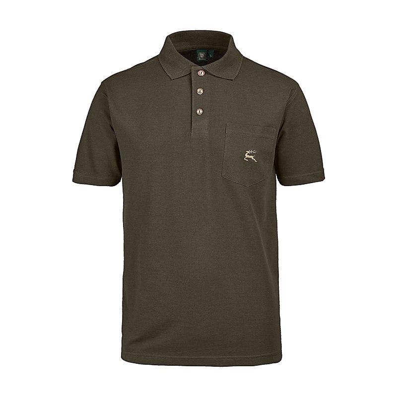 OS-Trachten Herren-Poloshirt, oliv, Größe 3XL