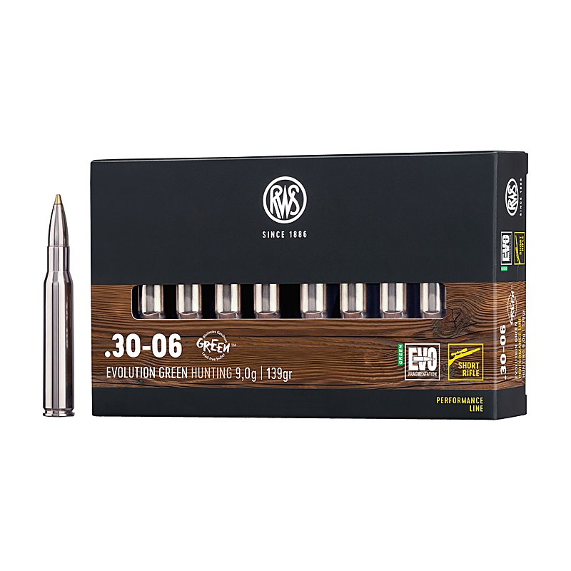 RWS Büchsenpatronen Evolution Green Short Rifle .30-06 Spr. 139 grains