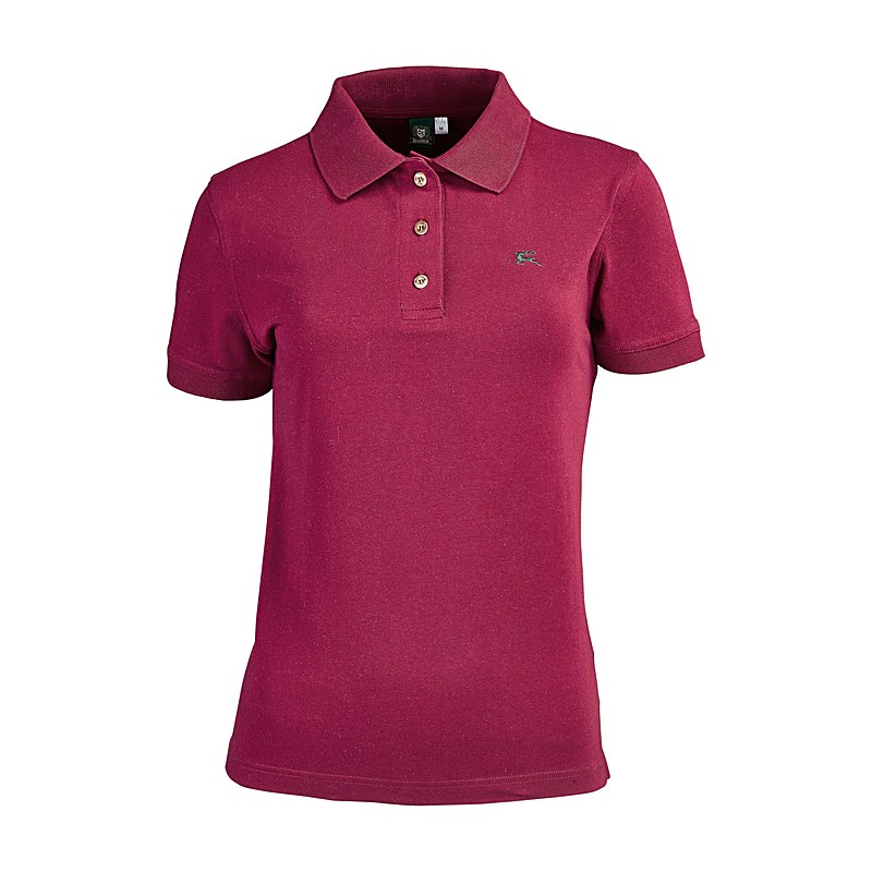 OS-Trachten Damen-Poloshirt, weinrot, Größe L