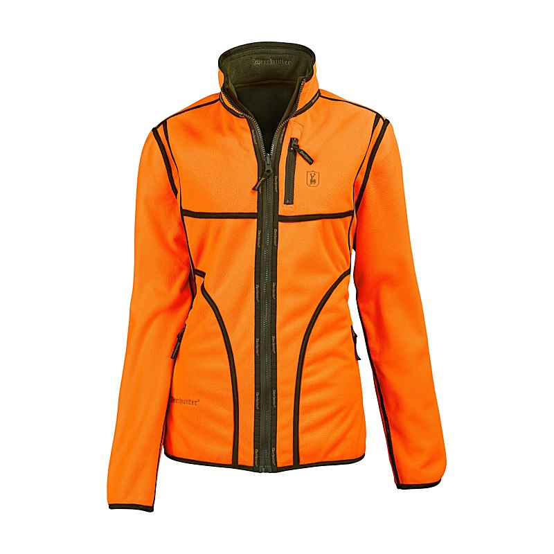 Deerhunter Damen-Wende-Fleecejacke Lady Pam, orange/green, Größe 44